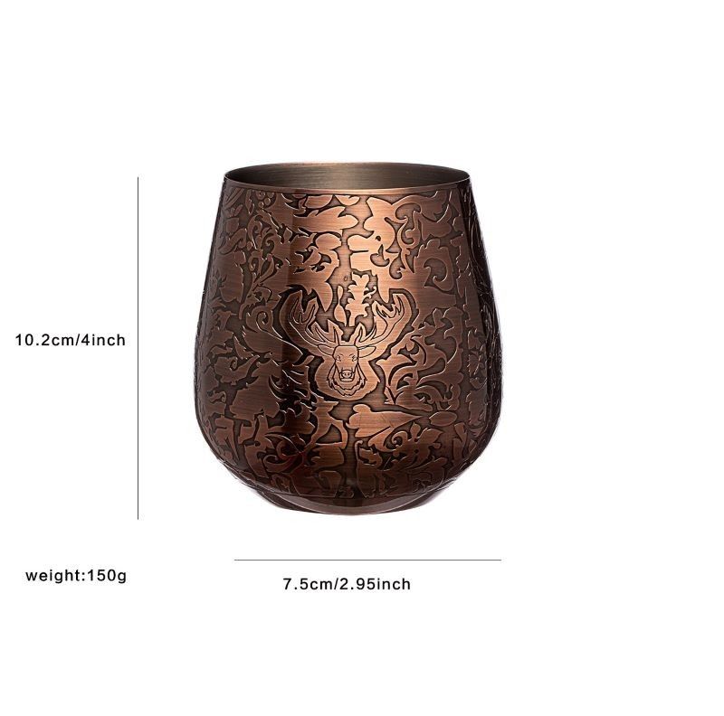 Acciaio inossidabile vetro di vino tazza di vino senza stelo di rame Stag Design