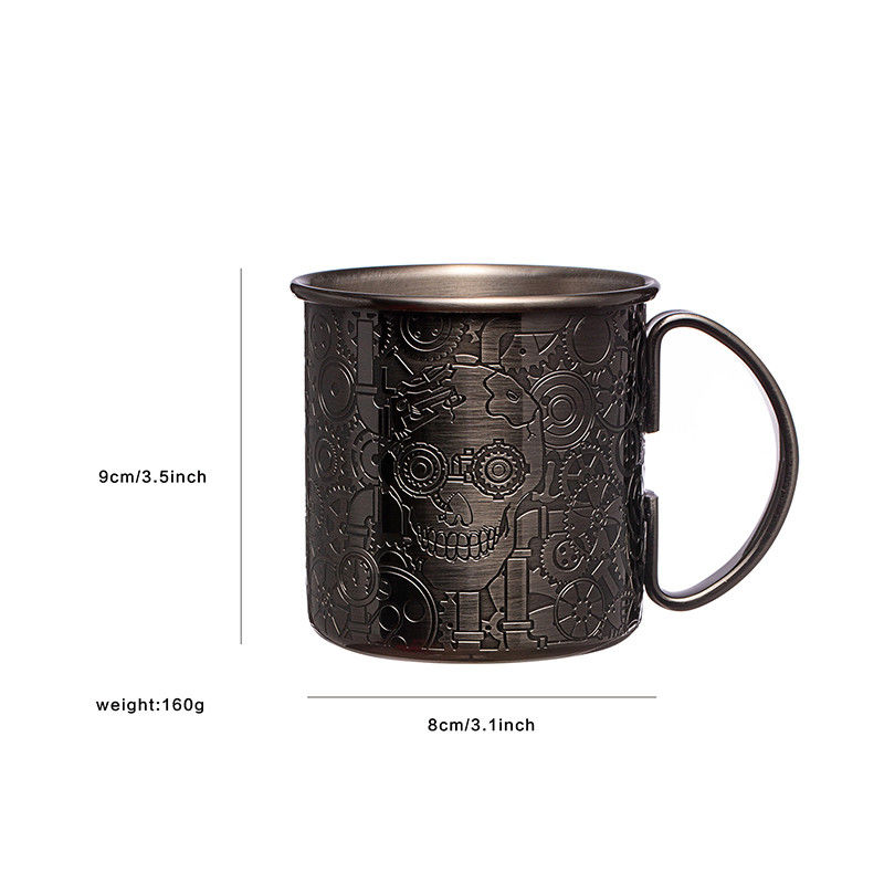Design di incisione Acciaio inossidabile 304 Mug Mule Nero Viaggi Campeggio Mug Vino Per Festa