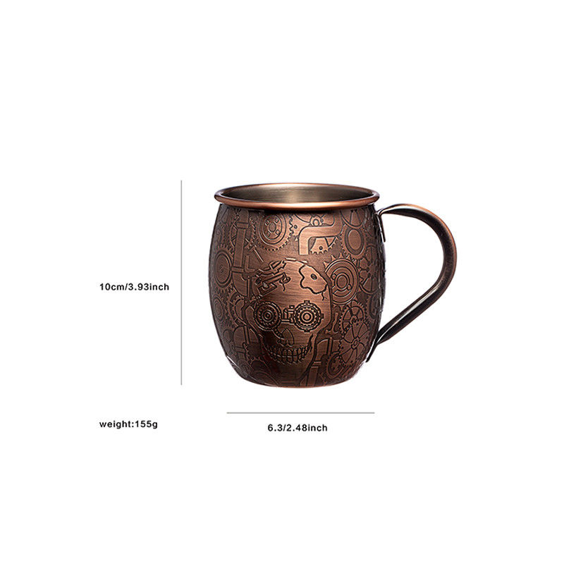 18 Oz Martellate Tazze di rame in acciaio inossidabile 304 in acciaio inossidabile resistente alla corrosione