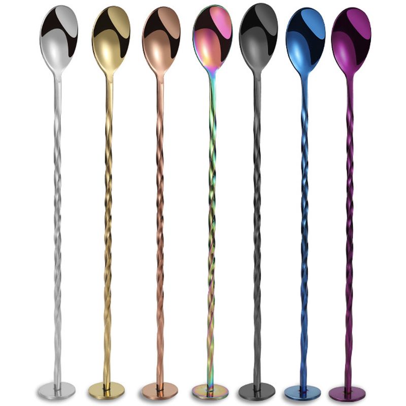 Acciaio inossidabile 304 Bar Cocktail Stirring Spoons Long Handle Bar Spoon For Bartender