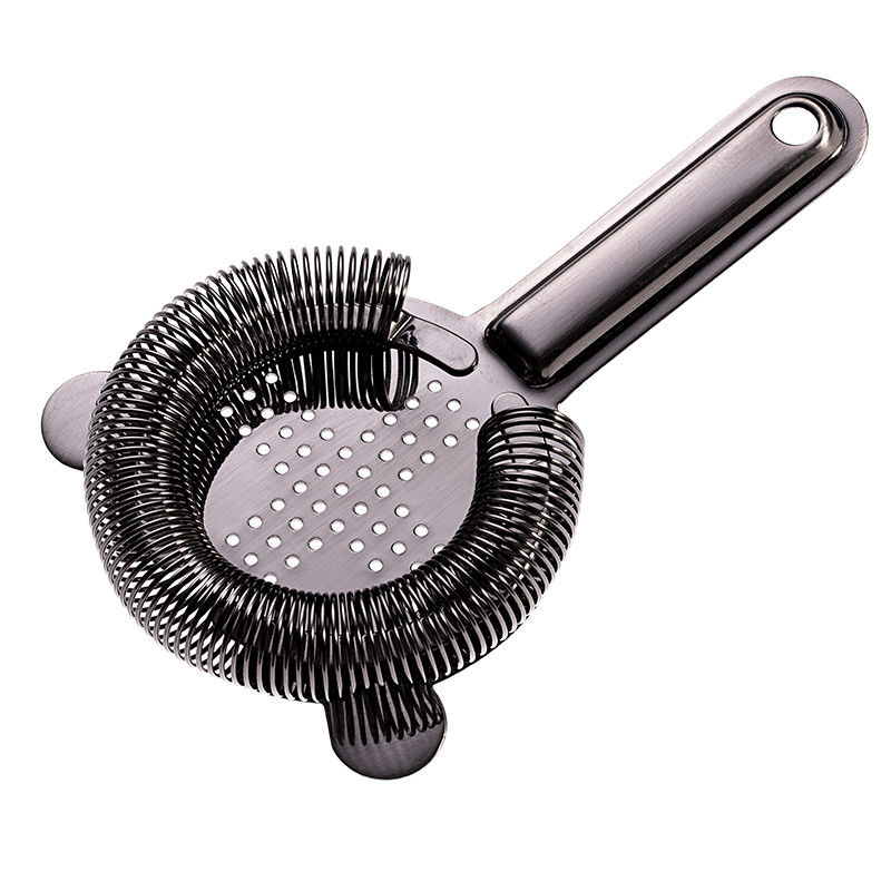 Stiratrice Hawthorne in acciaio inossidabile per cocktail Stiratrice a sosta Cocktail alta densità Primavera finitura nera