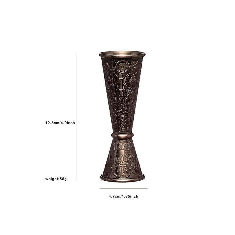 Jigger in acciaio inossidabile premium 304 premium e heavy duty 2 oz 1 oz con dimensioni all'interno