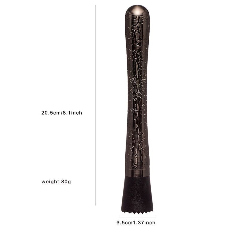 Muddler in acciaio inossidabile nero per cocktail 8 pollici lunghi 1pc frutta frantumatore Bar utensili per la casa