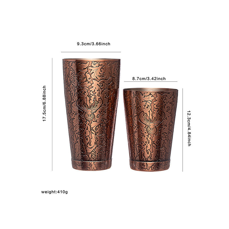 Home Bartending Martini Shaker Set SS304 di colore rame spazzolato