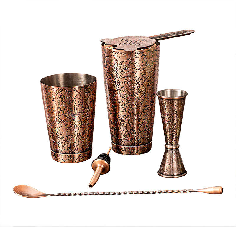 Home Bartending Martini Shaker Set SS304 di colore rame spazzolato