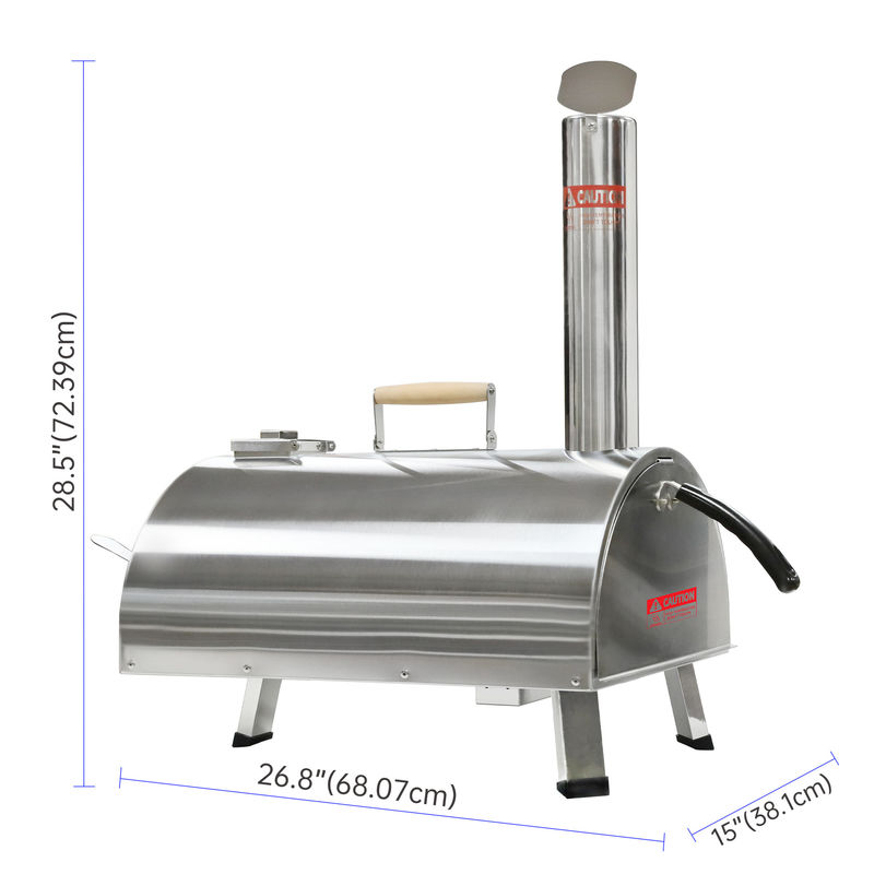 Forno per pizza all'aria aperta a rotazione automatica da 12 pollici Forno per pizza a legna portatile