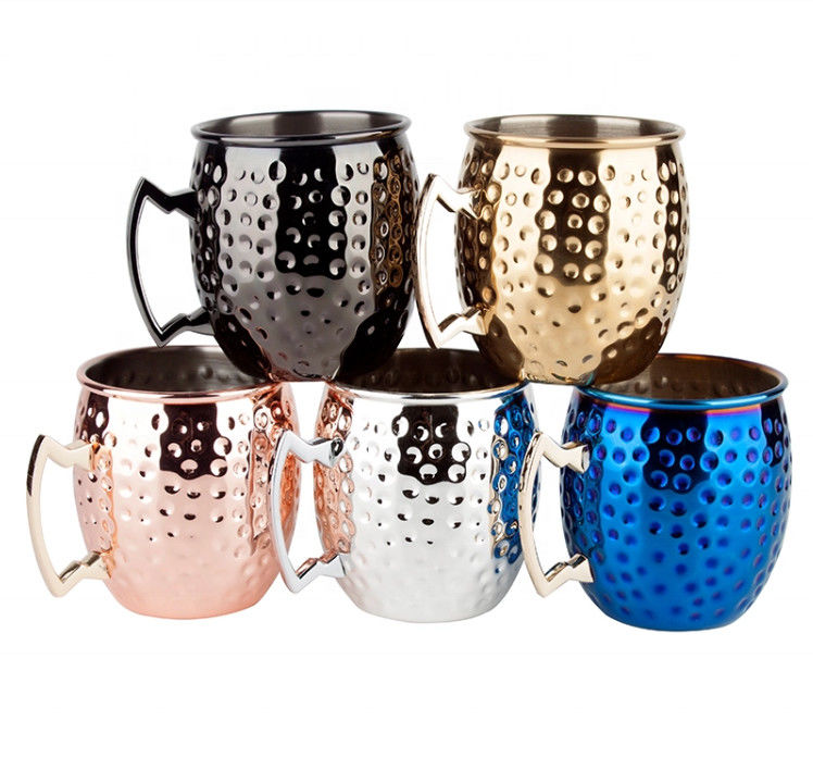 Moscow Mule Hammer Point Copper Mug Stainless Steel Beer Wine Cup Per Bar